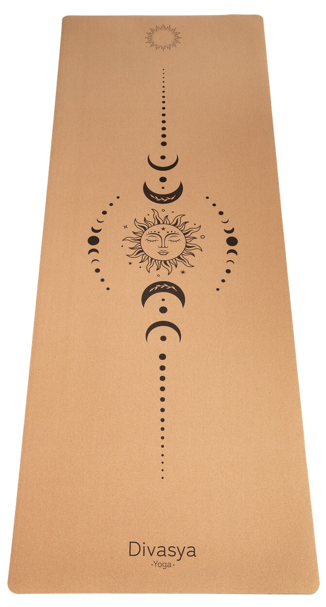 Nachhaltige Kork-Yogamatte mit Mandala-Muster und Naturkautschuk