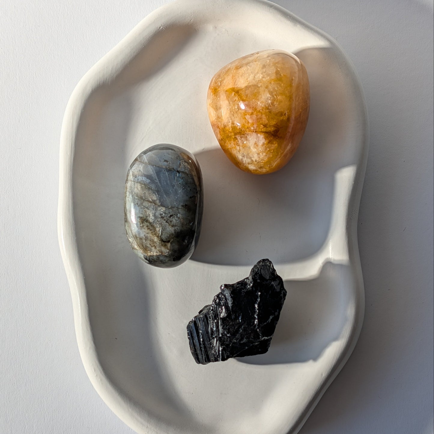 Kristall-Kit Hausschutz Schwarzer Turmalin Labradorit Golden Healer Steine Set