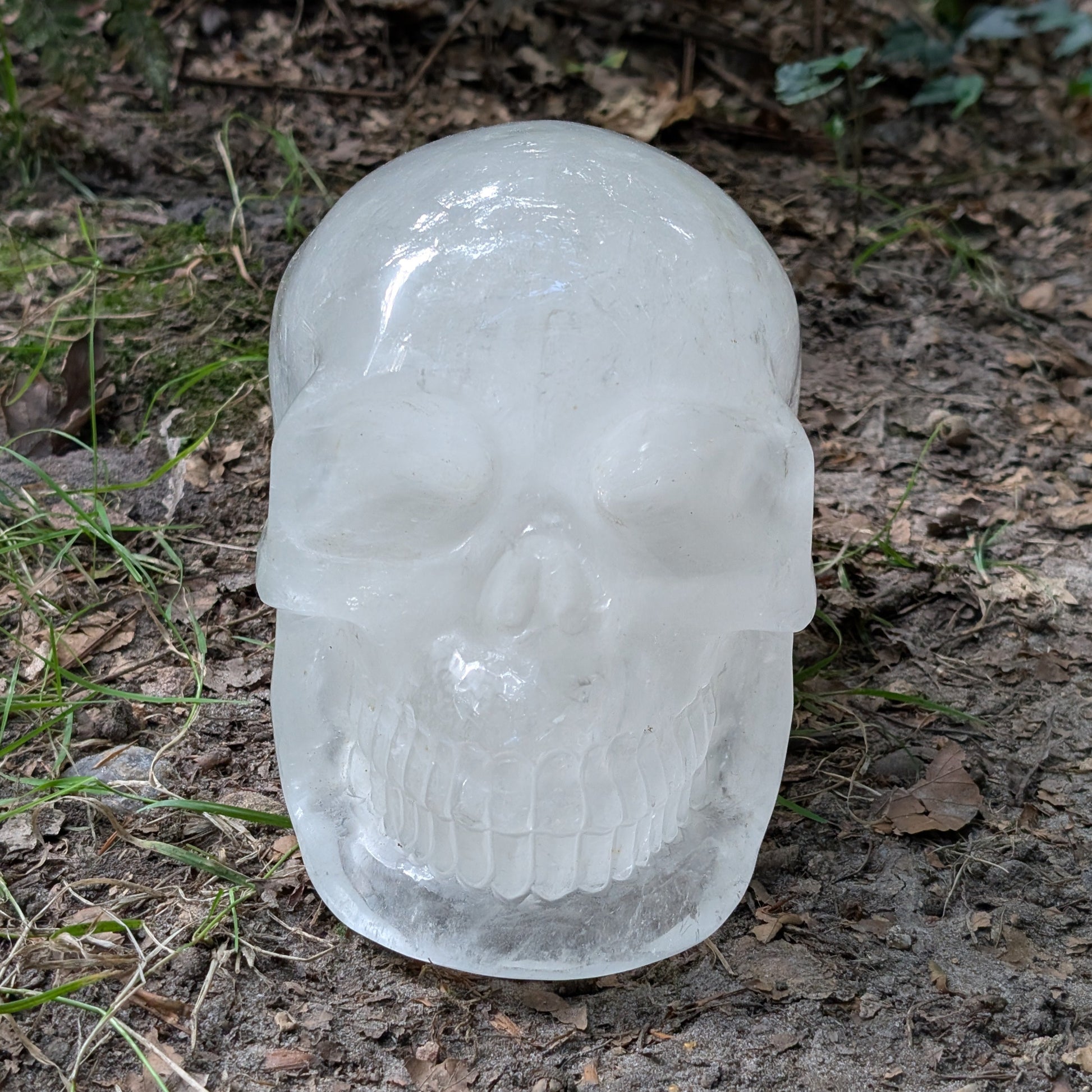 Kristallschädel "Dhanvantari" aus milchigem Quarz.