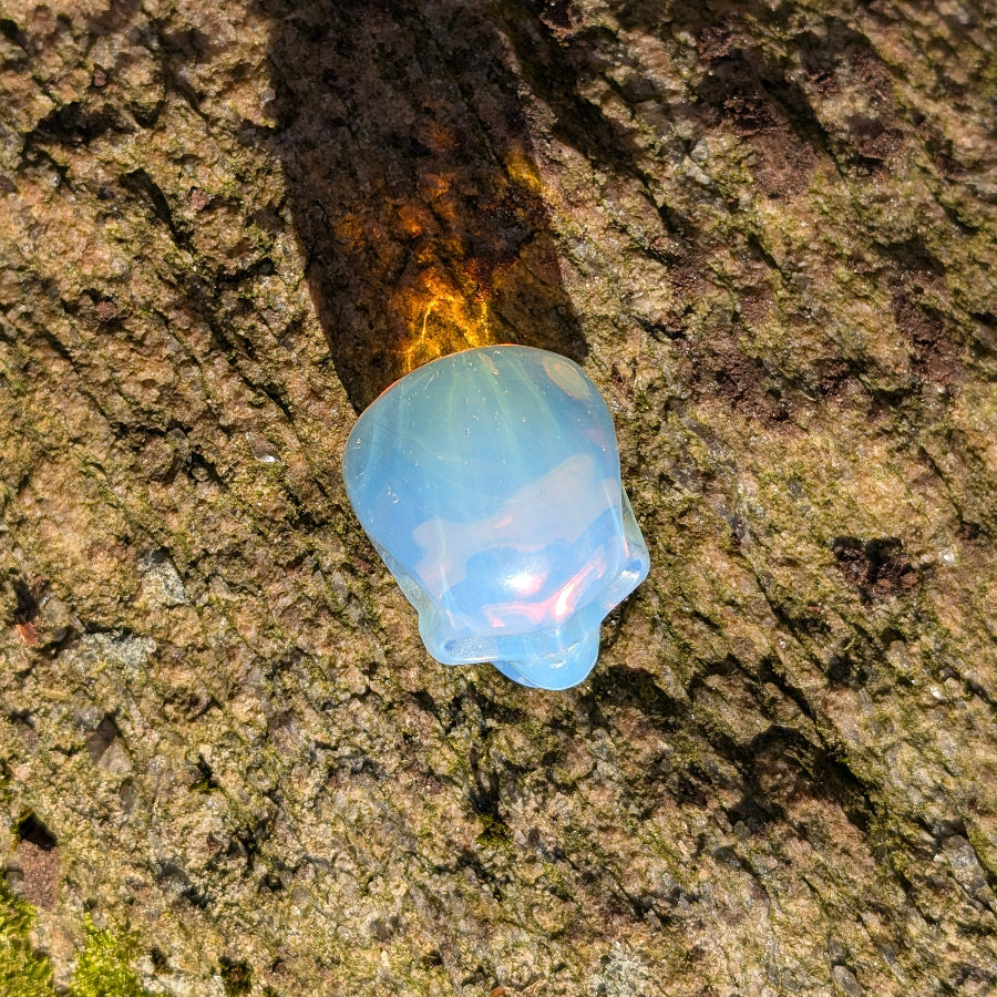 Kristallschädel "Zirbel" – Farbenprächtiger Opal-Talisman