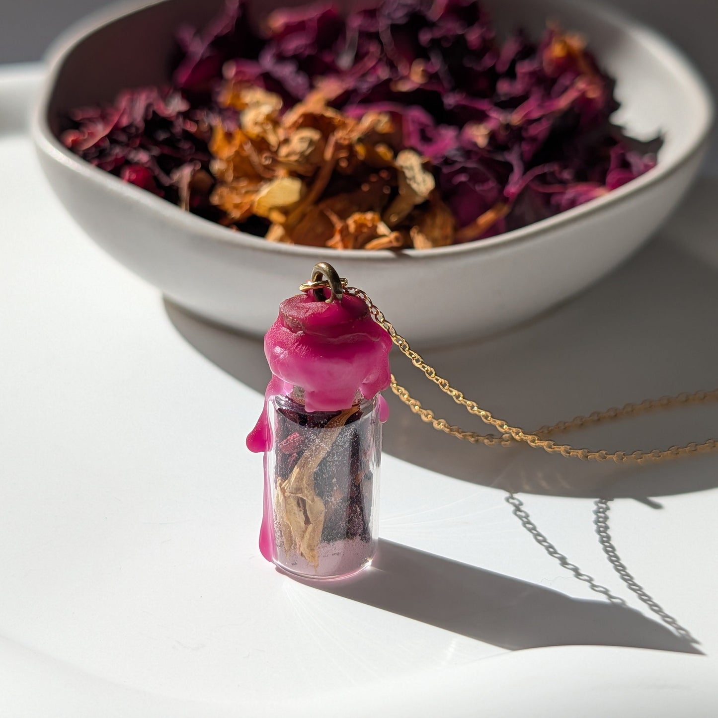 Liebes-Phiole Halskette | Ritual Talisman | Handarbeit