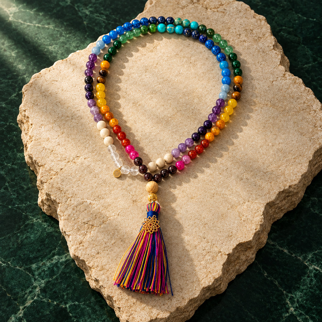Mala-Kette Rainbow Chakra
