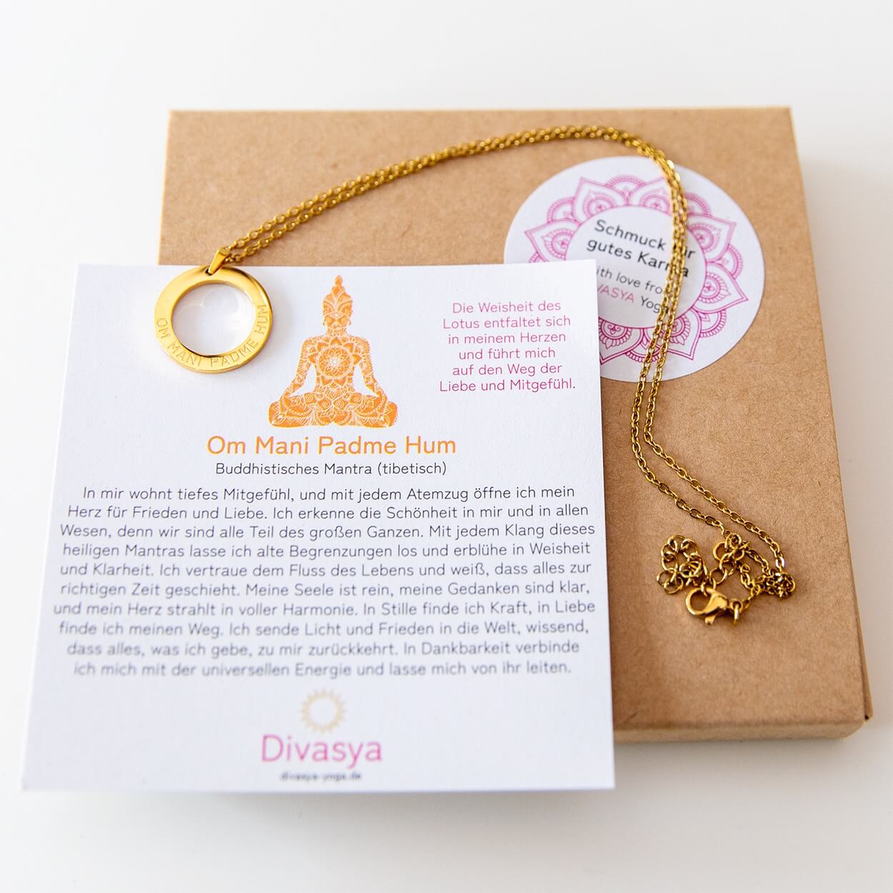 Om Mani Padme Hum Kette als achtsame Geschenkidee