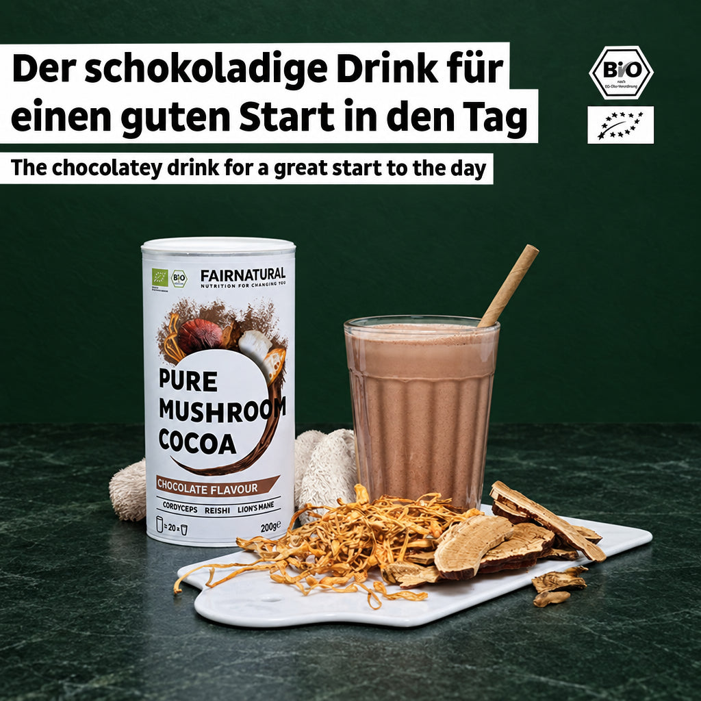 Fairnatural Bio Mushroom Kakao, Ansicht zur Anwendung