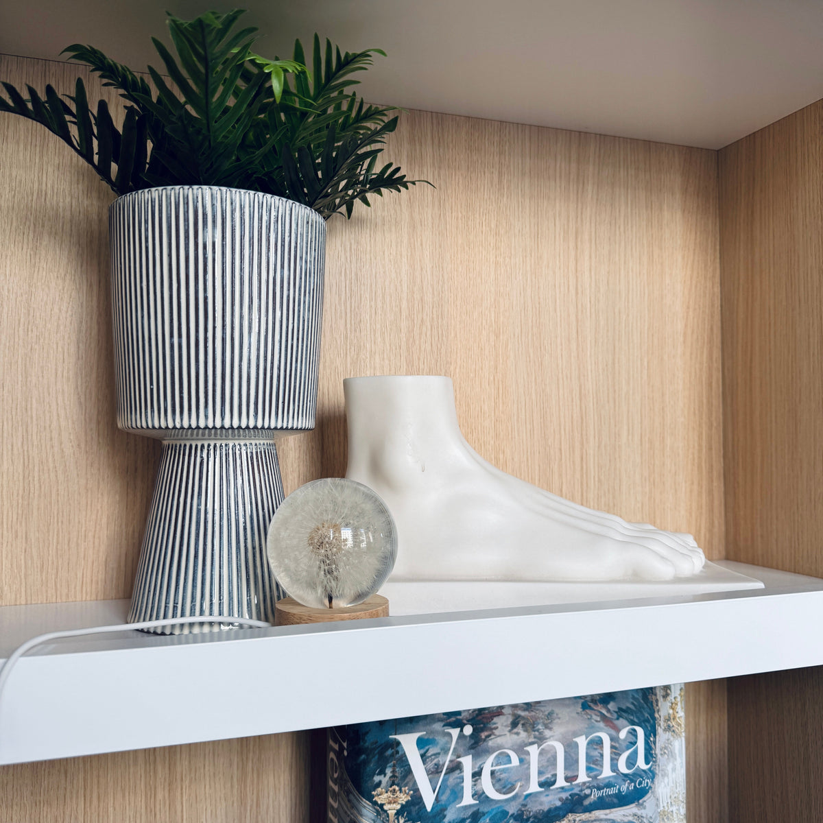 Pusteblumen-Lampe | Handgemachte LED-Tischleuchte mit echter Pusteblume