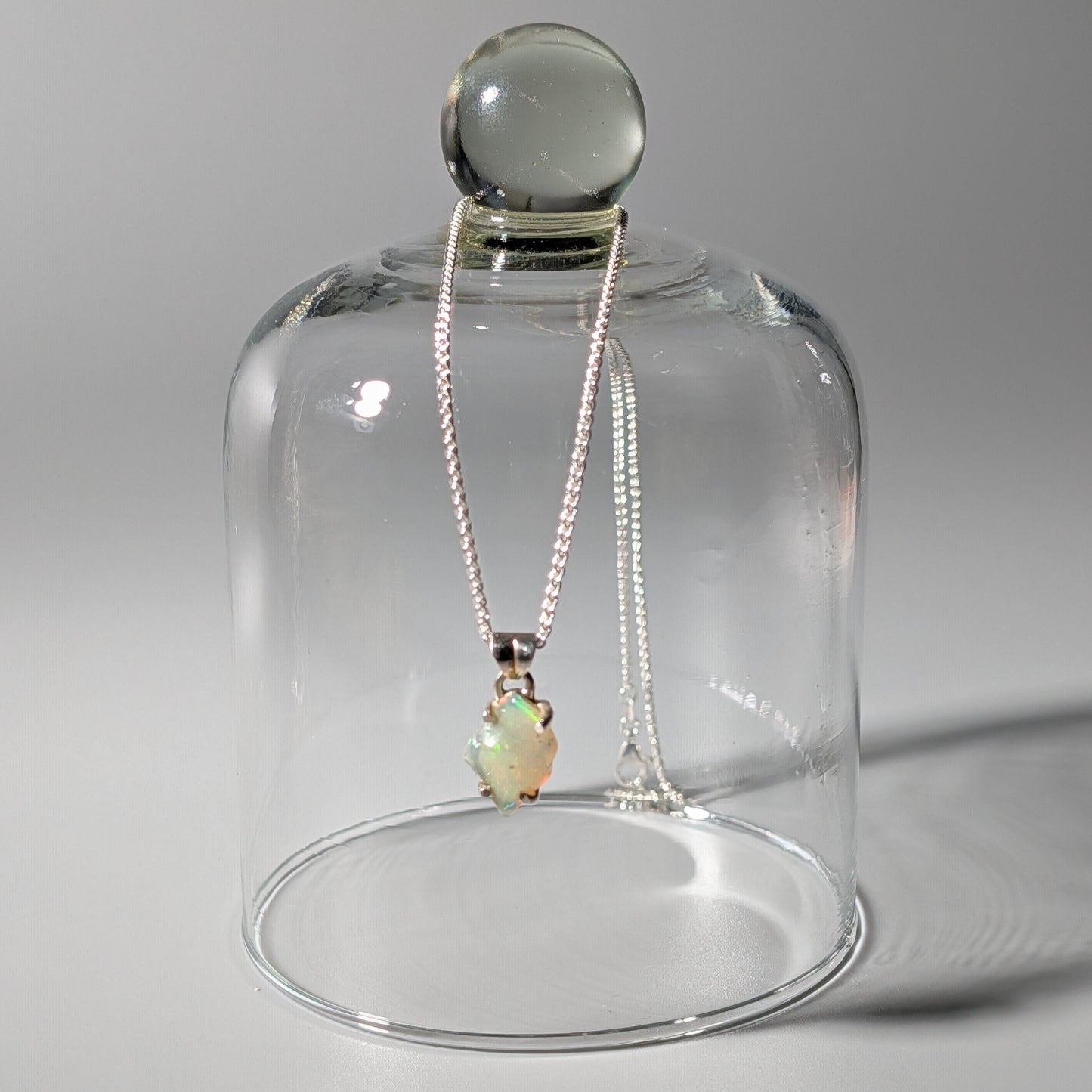 Opal Rohstein Halskette | 925 Silber | Energetisch geladen