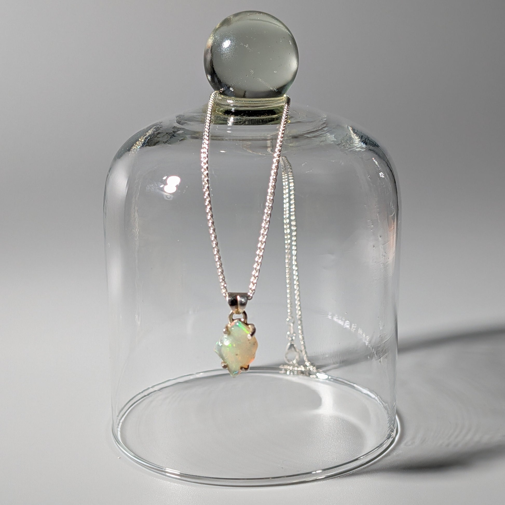 Opal Rohstein Halskette | 925 Silber | Energetisch geladen