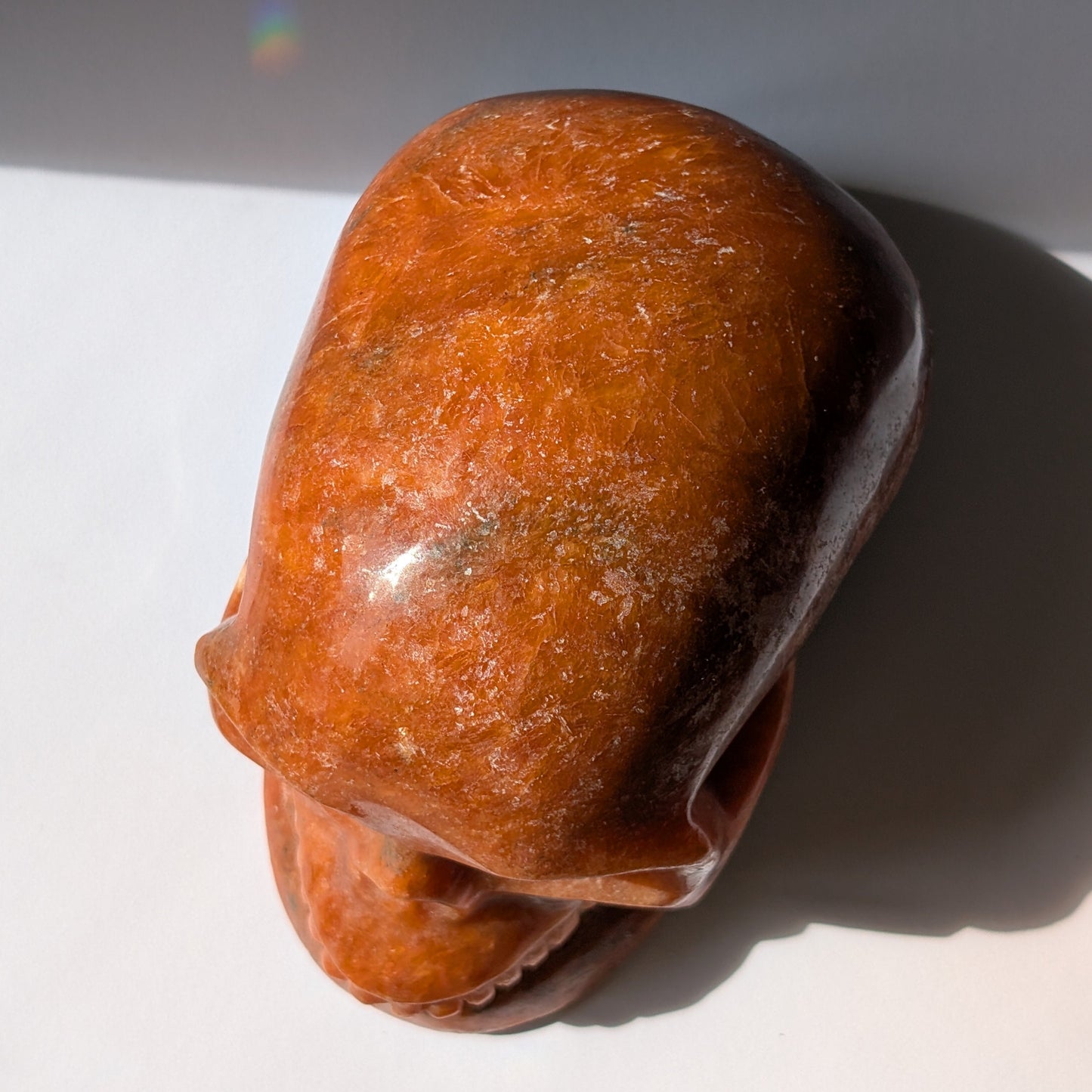 Kristallschädel "Sonnenschein-Gigant" Orangencalcit (3,62kg)