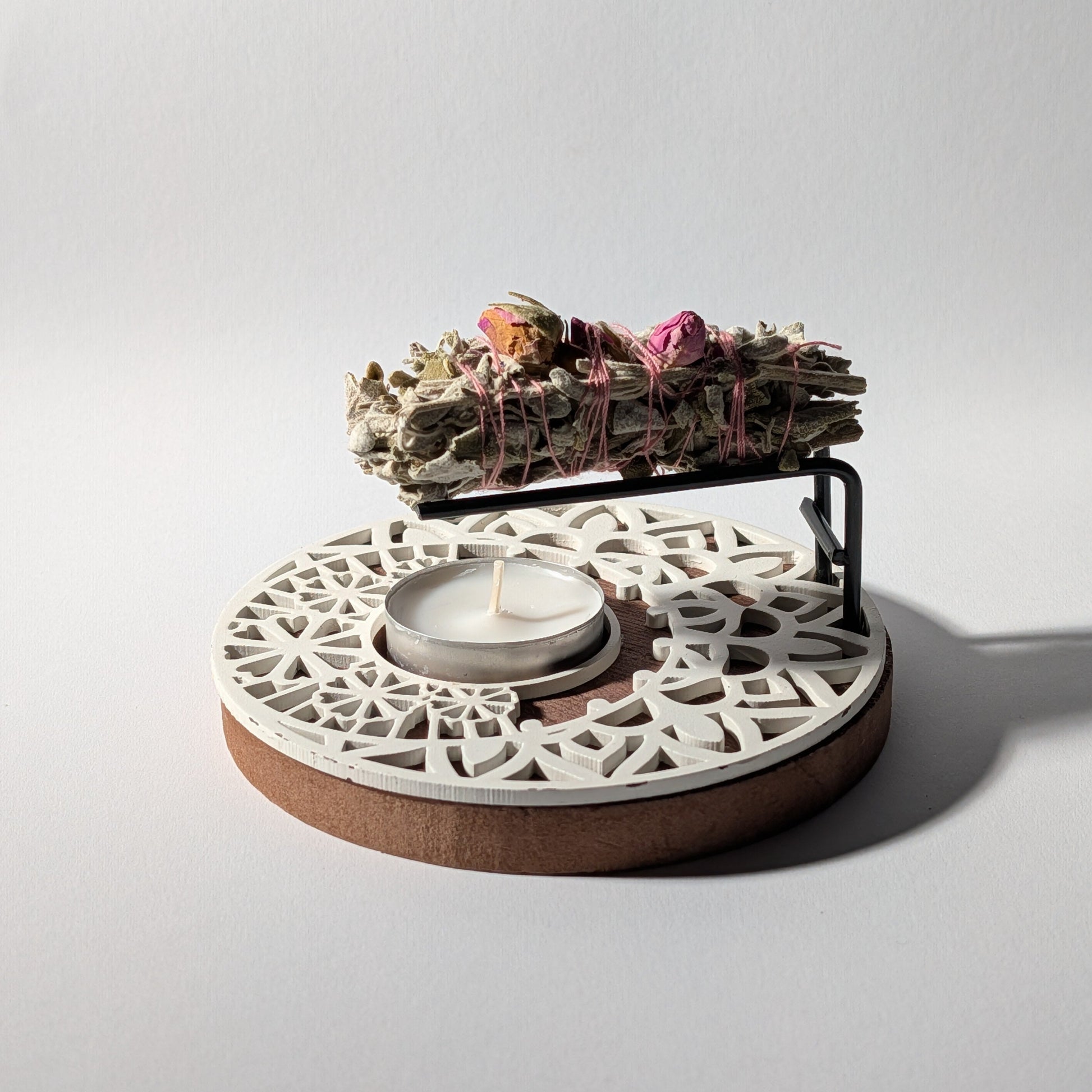 Palo Santo Halter Naturholz Mandala Räucherbündel Brenner indirekt