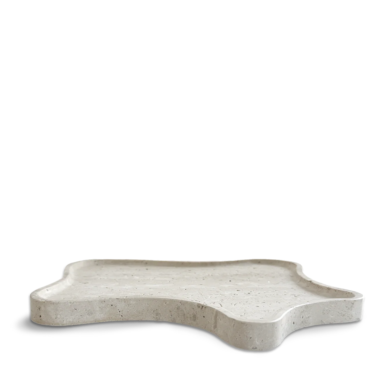 Patera Tablett aus italienischem Travertin – handgefertigte Naturstein-Ablage 25 x 22 cm