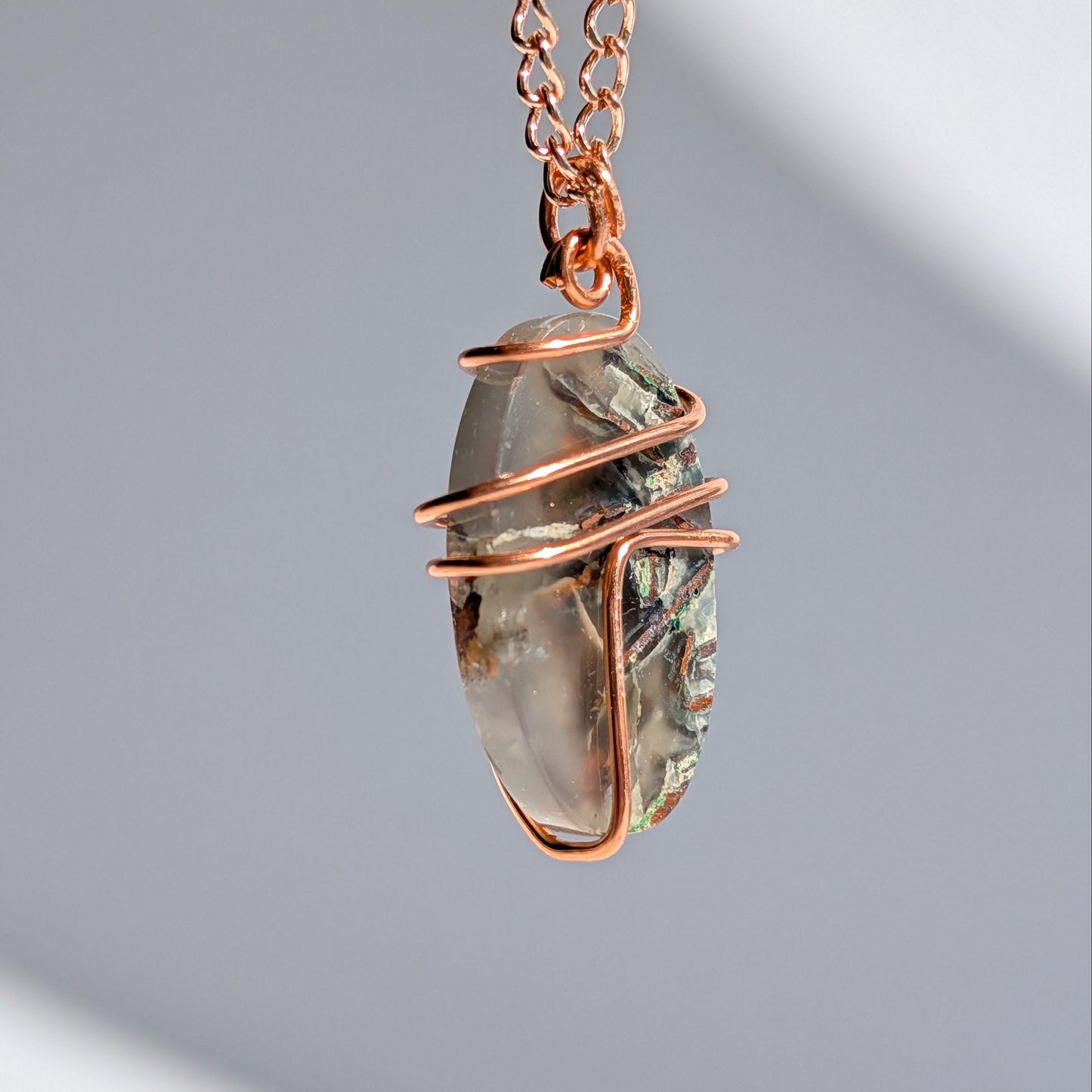 Prana Tropfen Halskette | Kupfer Wicklung | Handarbeit