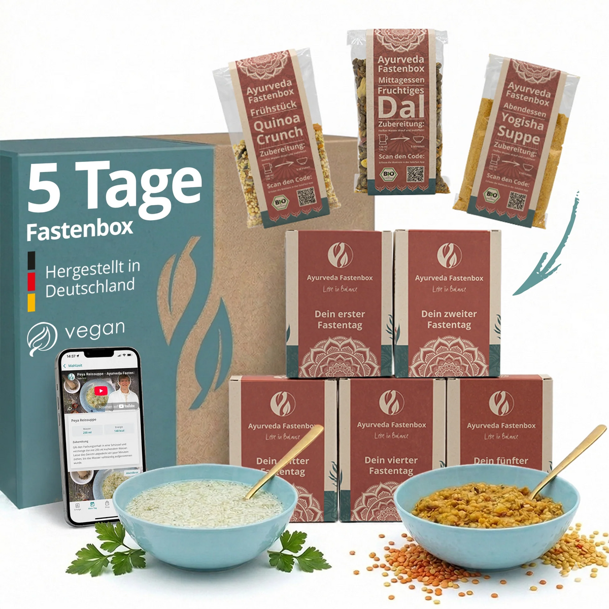 Salufast 5 Tage Fastenbox Ayurveda mit Mahlzeiten