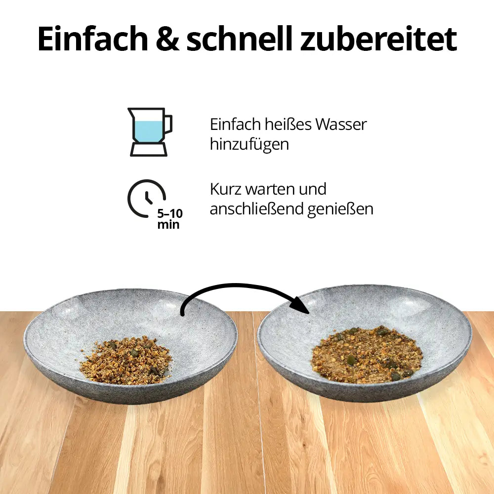 Zubereitung mit heißem Wasser