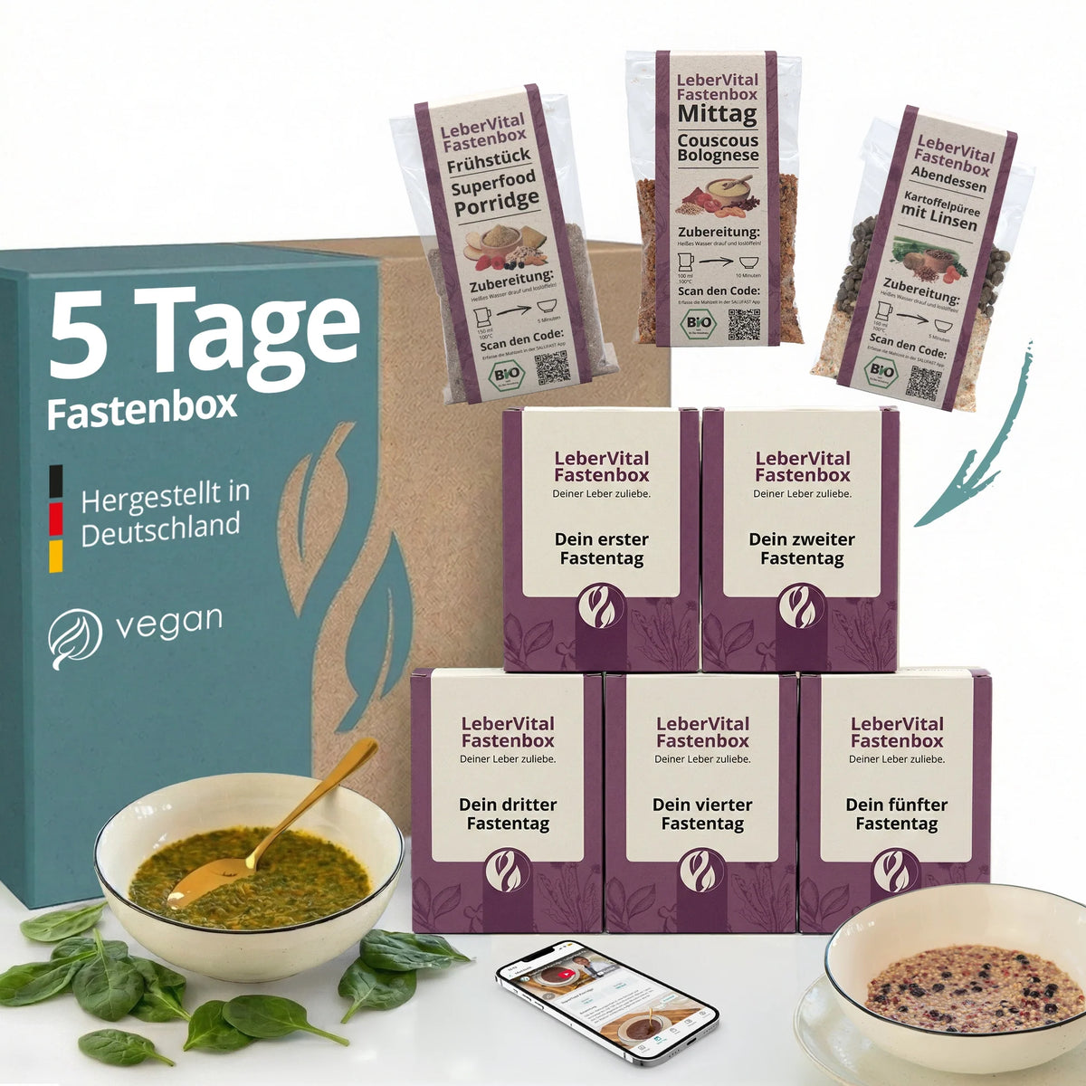 Salufast 5 Tage Fastenbox LeberVital mit Mahlzeiten