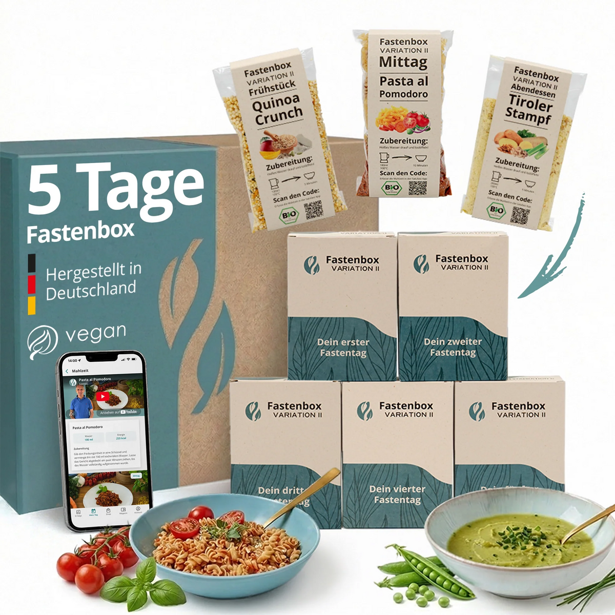 Salufast 5 Tage Fastenbox Variation II mit Mahlzeiten