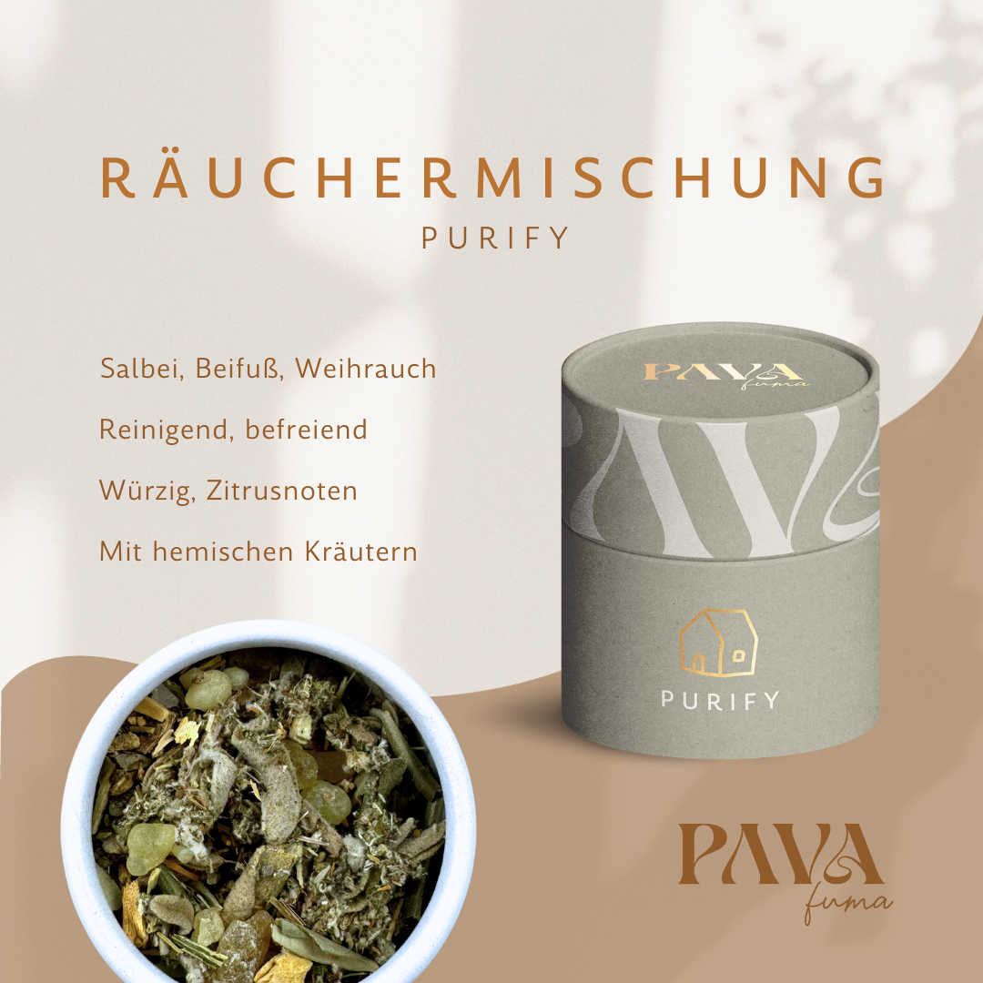 Purify Räuchermischung von PAVA FUMA – lose Mischung für Reinigungsrituale und Neuanfang