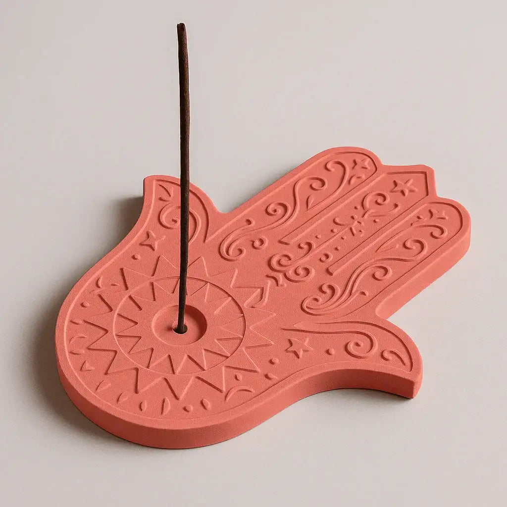 Räucherstäbchenhalter mit eingesetztem Räucherstäbchen