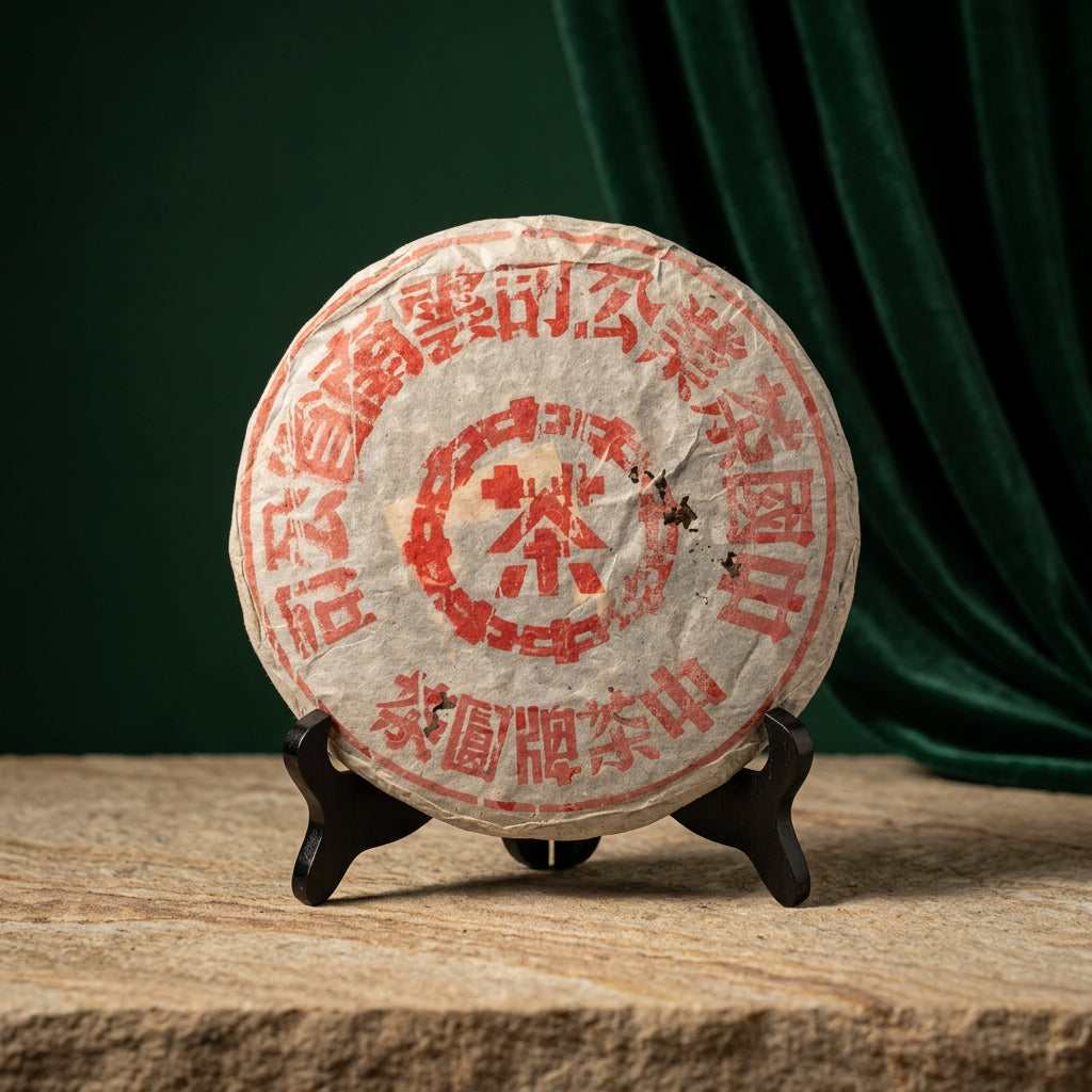 Pu-Erh-Teekuchen Dayi Menghai Red Label 2001