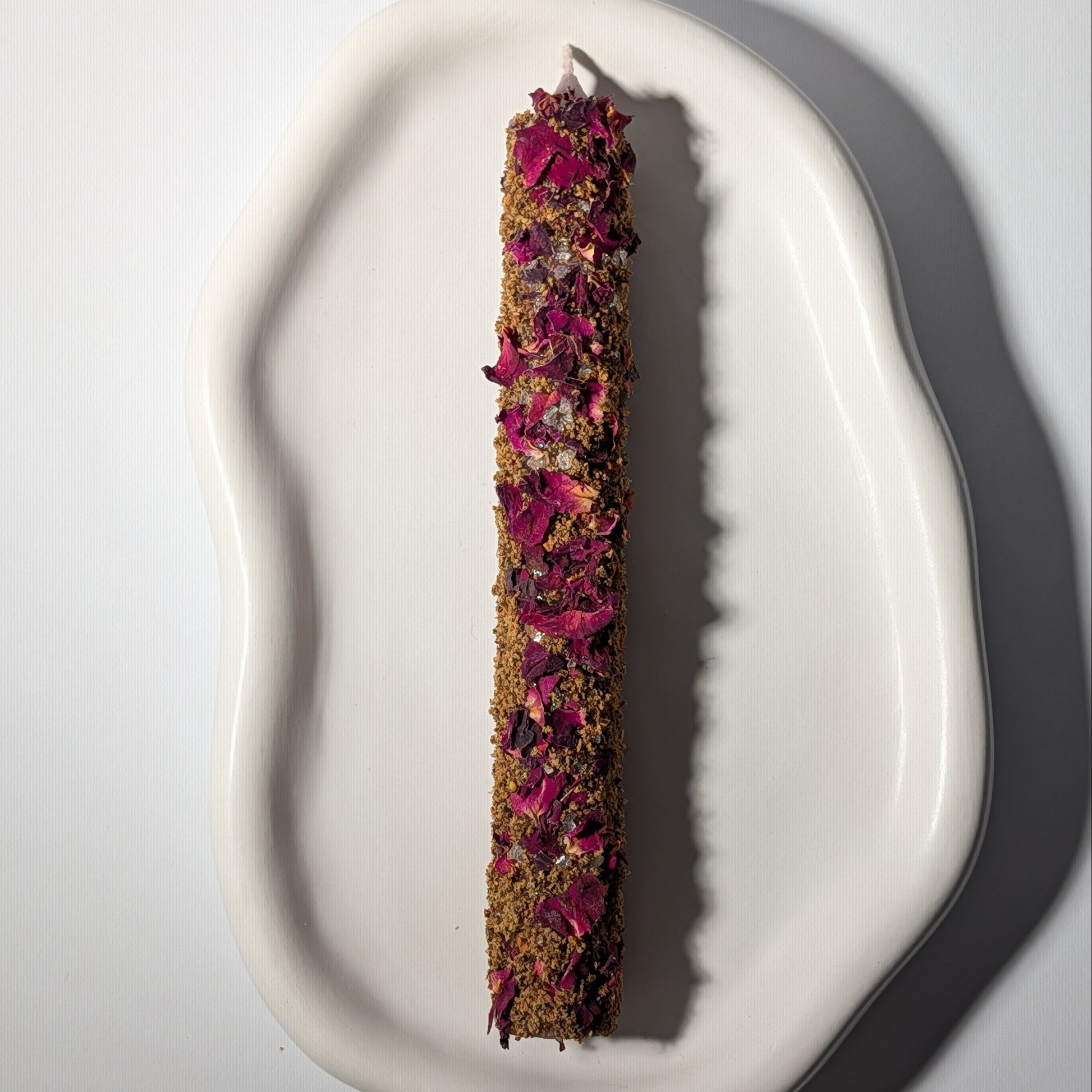 Ritualkerze Kakao Zeremonie Herzöffnung Rose Zimt Copal Wacholder