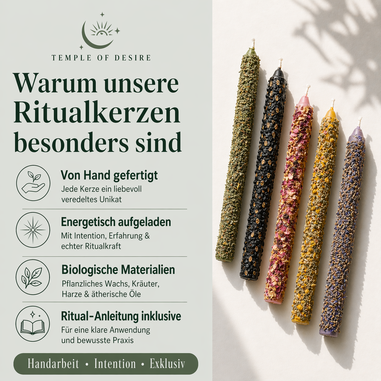 Vollmond Ritualkerze - Fülle & Manifestation
