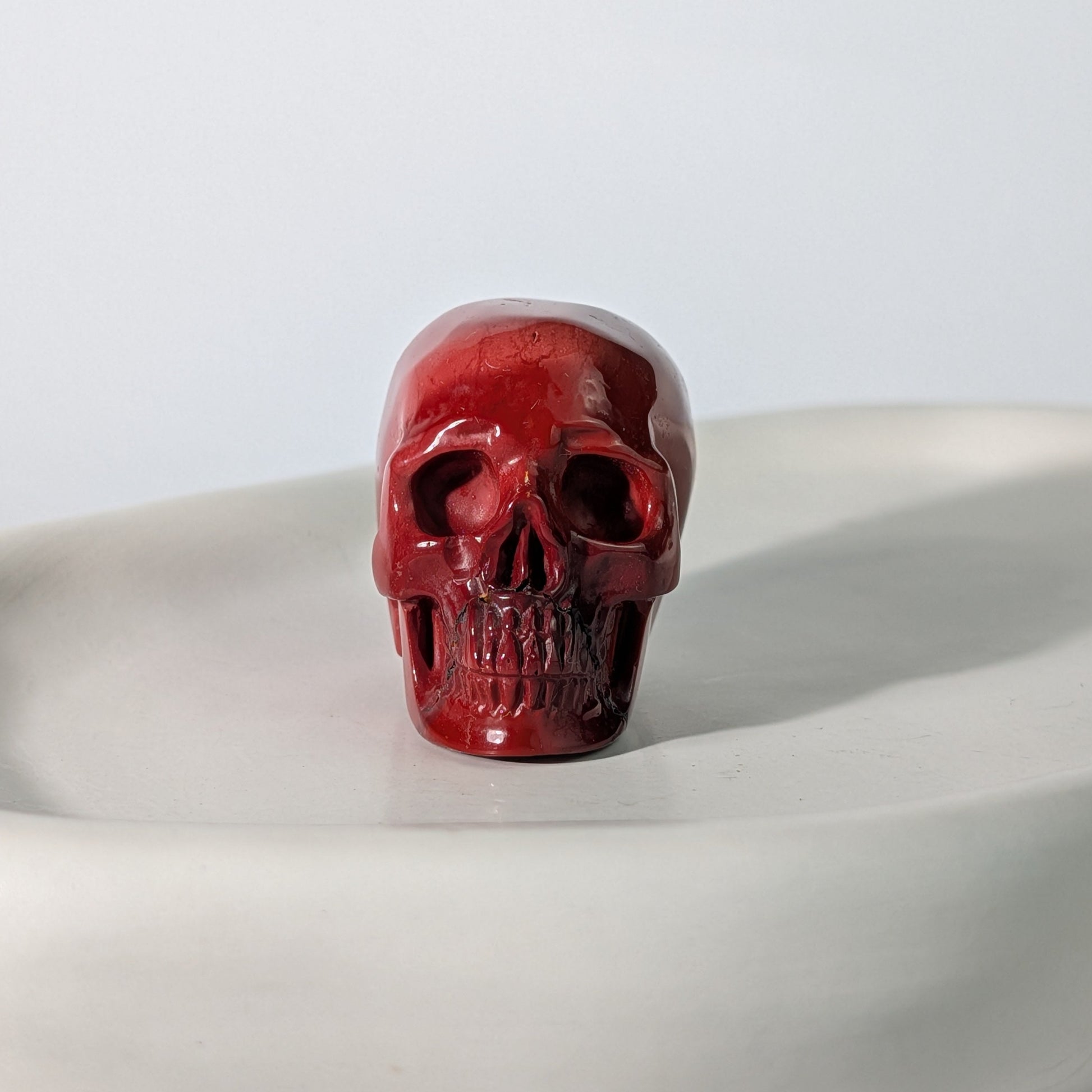 Roter Kristallschädel Ralph Jaspis 88g