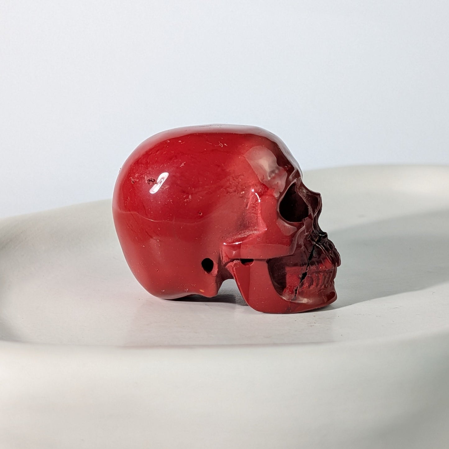 Roter Kristallschädel Ralph Jaspis 88g