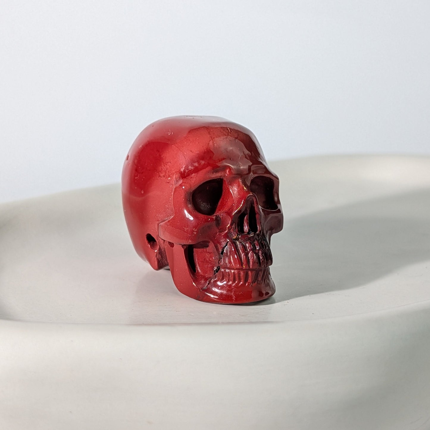 Roter Kristallschädel Ralph Jaspis 88g