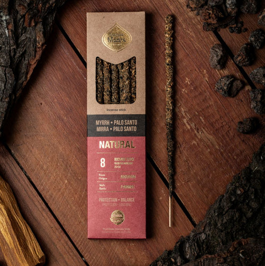 Sagrada Madre Natural Räucherstäbchen Myrrhe Palo Santo Verpackung Schutz Balance Temple of Desire