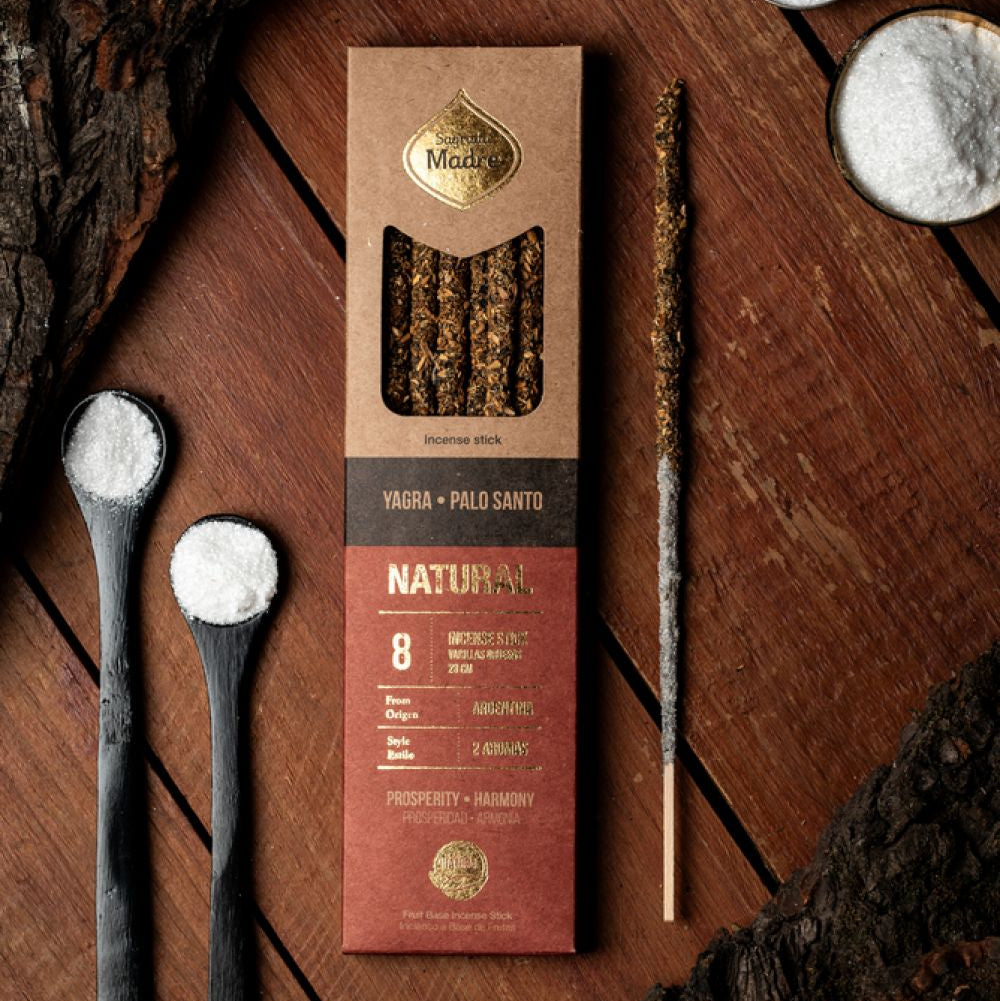Sagrada Madre Natural Räucherstäbchen Yagra Palo Santo Verpackung Wohlstand Temple of Desire