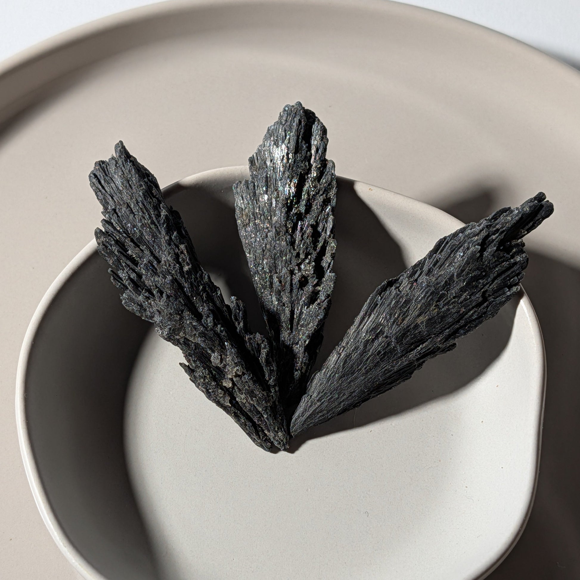 Schwarzer Kyanit Rohstein | Hexenbesen | Schutz & Erdung