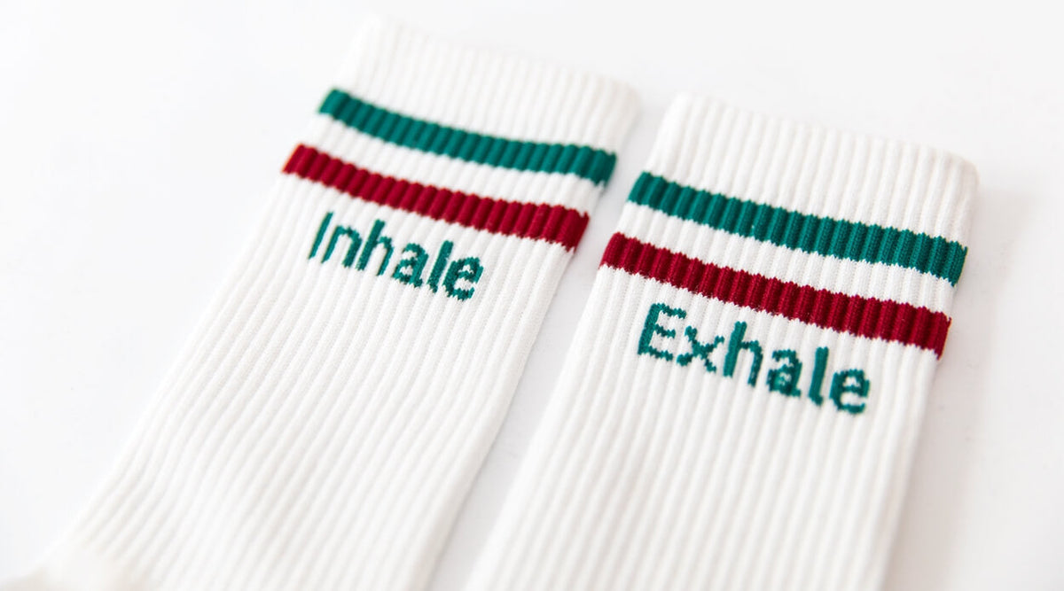 Yoga-Socken Namasté & Inhale Exhale | Bio-Baumwolle, 3 Farbvarianten