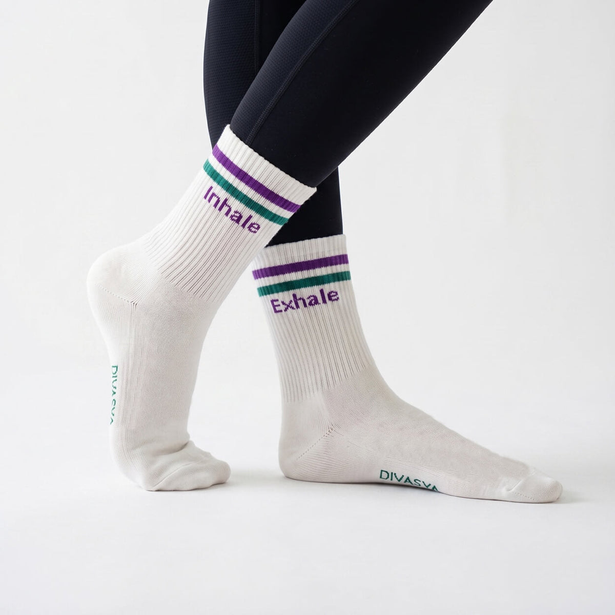 Yoga-Socken Inhale Exhale Purple & Namasté | Bio-Baumwolle, 3 Farbvarianten