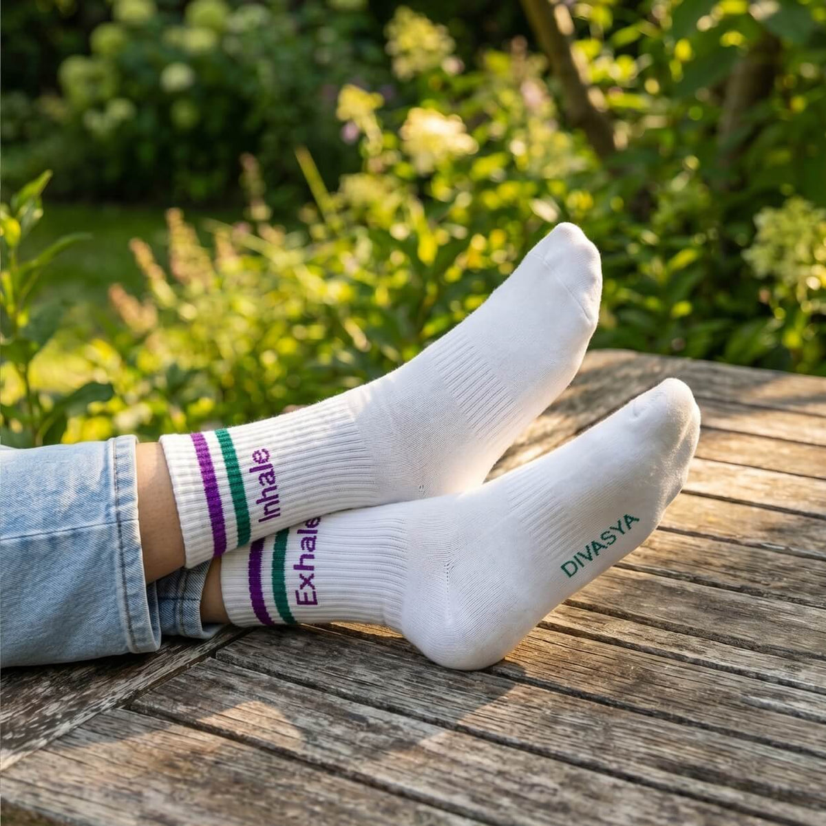 Yoga-Socken Namasté & Inhale Exhale | Bio-Baumwolle, 3 Farbvarianten