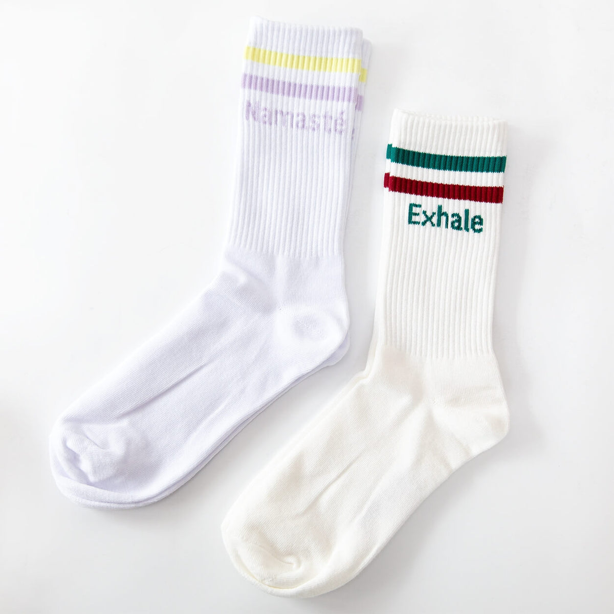 Yoga-Socken Inhale Exhale Purple & Namasté | Bio-Baumwolle, 3 Farbvarianten