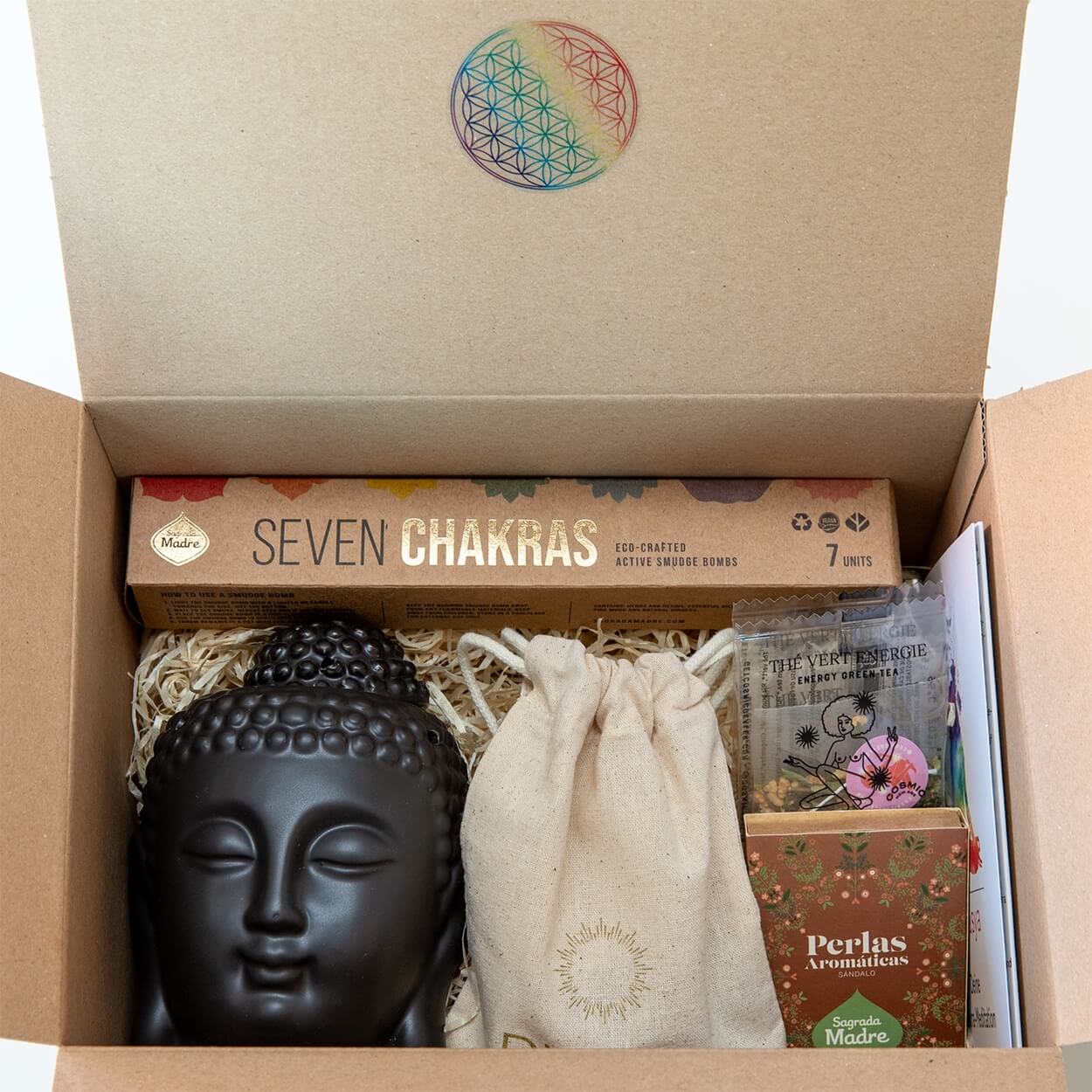 Geschenkset für Chakra-Meditation mit 7-Chakren-Räucherset