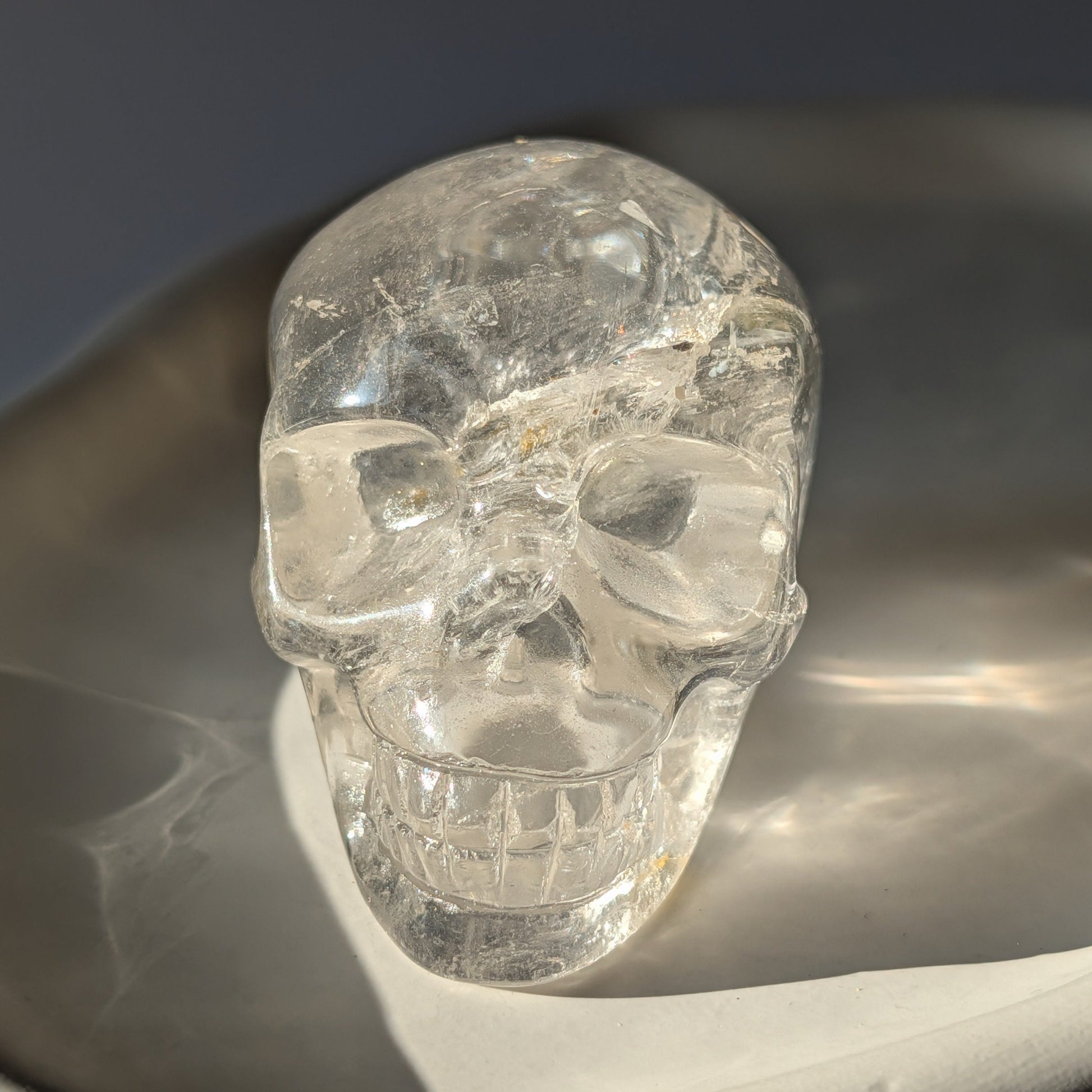 Transparenter Kristallschädel Jomir Bergkristall 245g