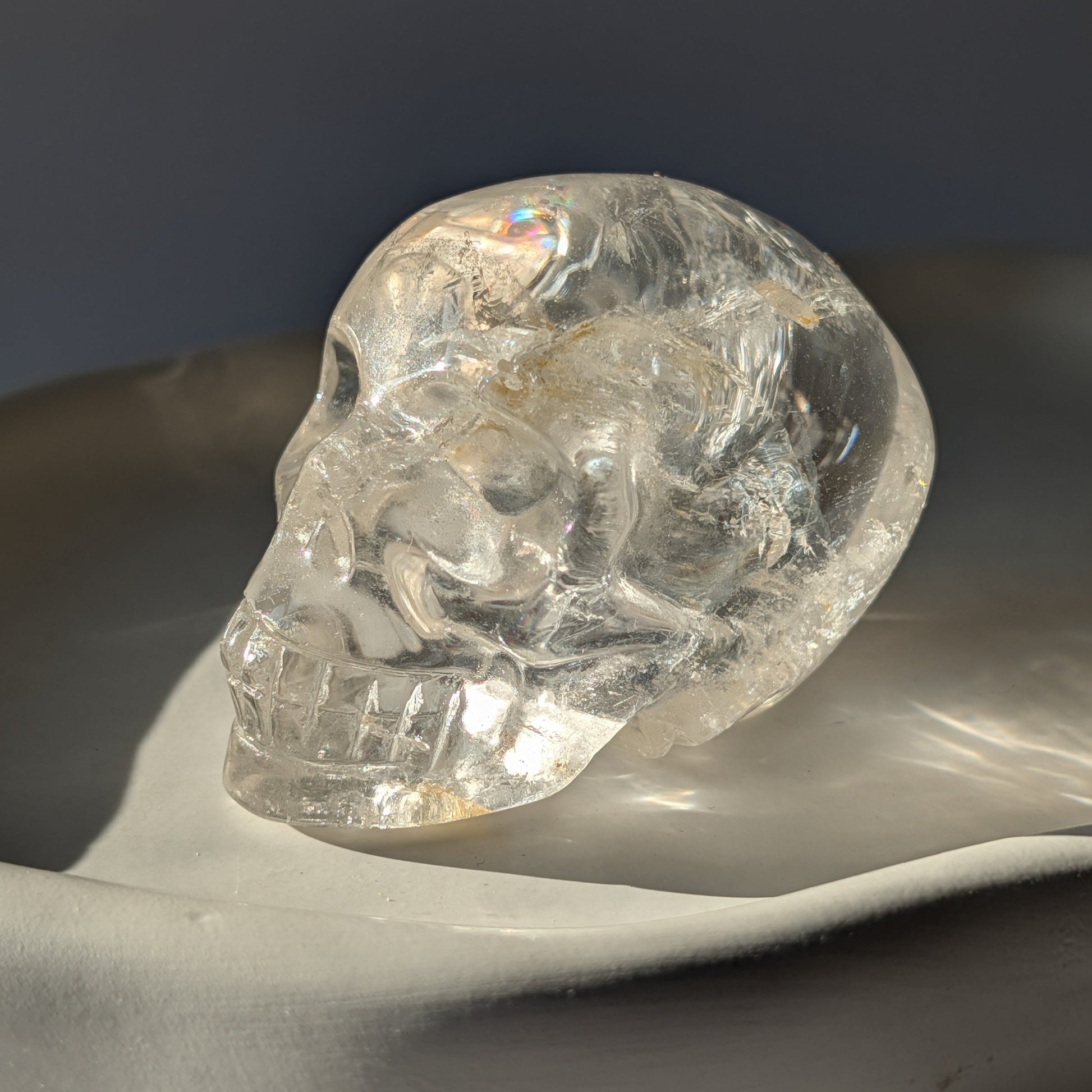 Transparenter Kristallschädel Jomir Bergkristall 245g