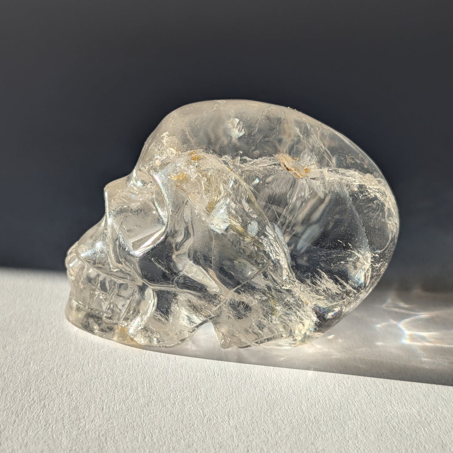 Transparenter Kristallschädel Jomir Bergkristall 245g