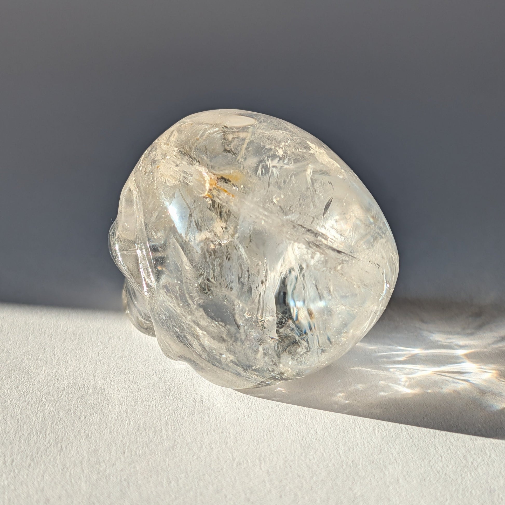 Transparenter Kristallschädel Jomir Bergkristall 245g