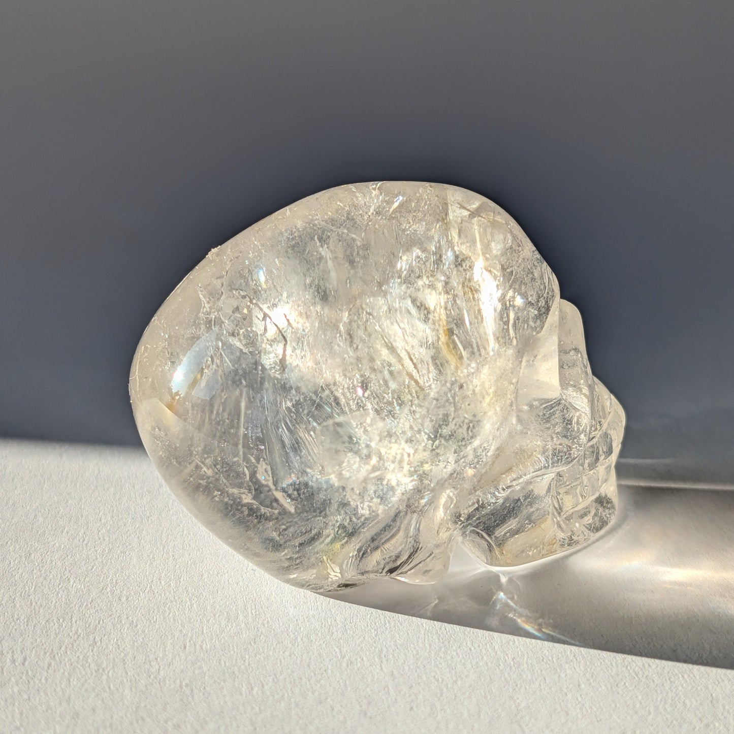 Transparenter Kristallschädel Jomir Bergkristall 245g