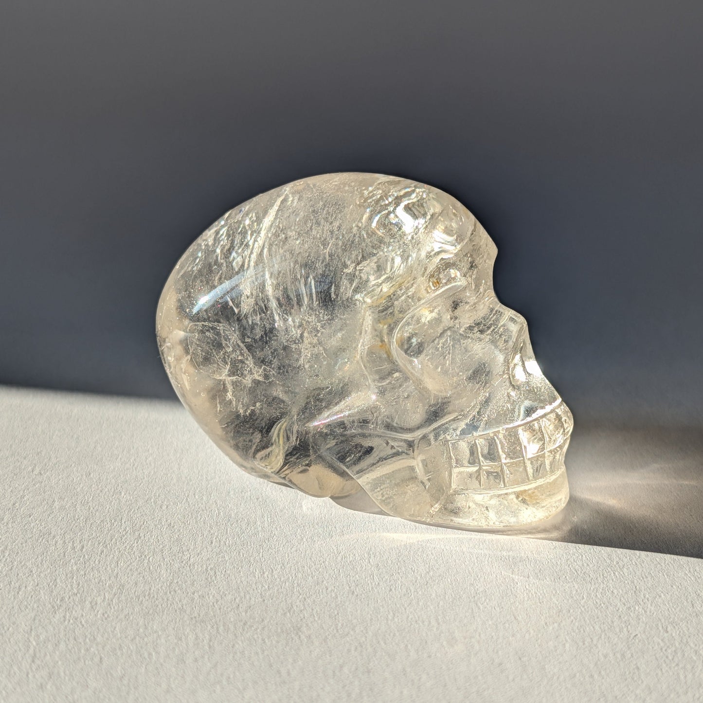 Transparenter Kristallschädel Jomir Bergkristall 245g