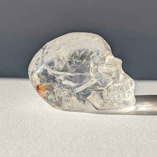 Transparenter Kristallschädel Miko Bergkristall 295g