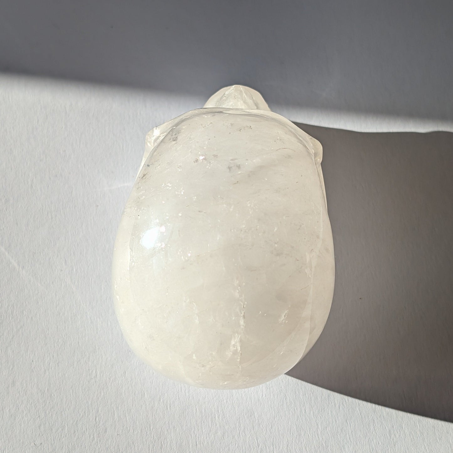 Transparenter großer Kristallschädel Flynn Bergkristall 645g