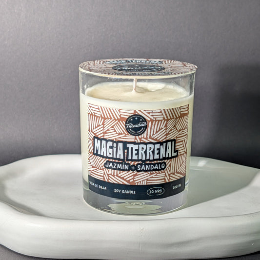 Trinidad Duftkerze Glas Magia Terrenal Jasmin Sandelholz Sojawachs Spanien Temple of Desire