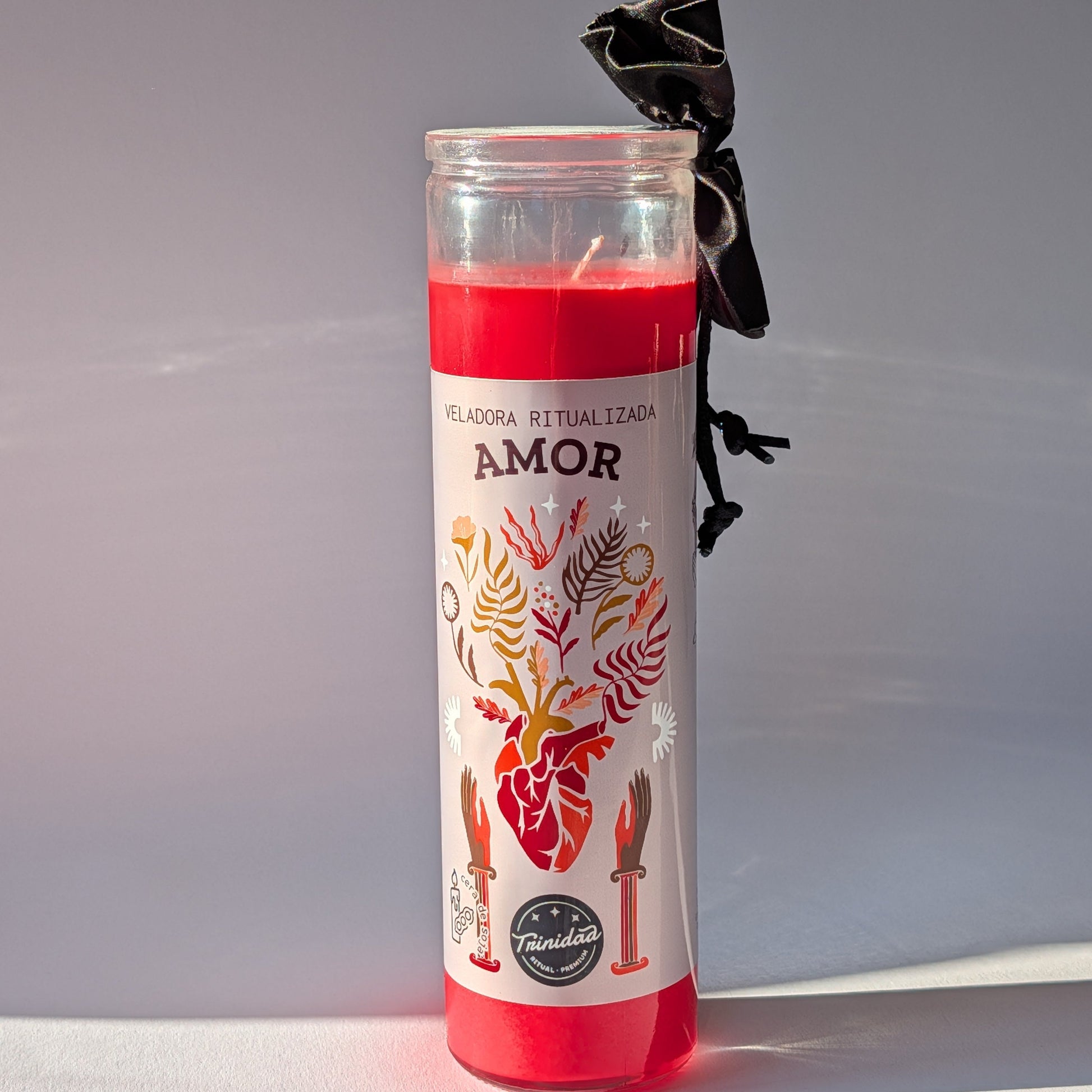 Trinidad Premium Sojakerze Amor Liebe rot Glas 290g