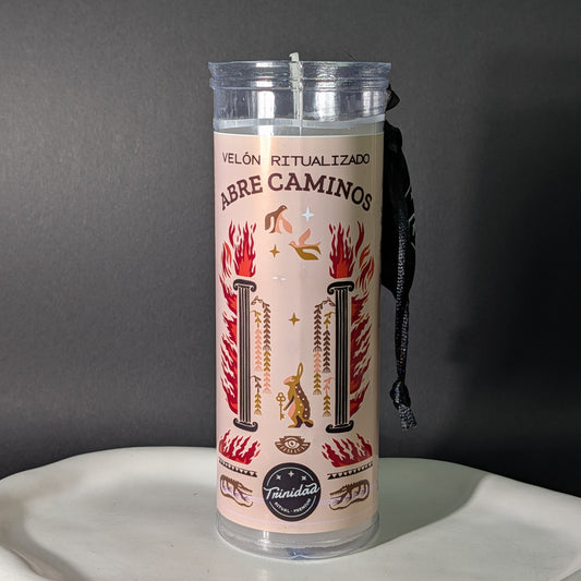 Trinidad Ritualkerze Abre Caminos Open Paths Grün Türöffner Magie Spanien Temple of Desire