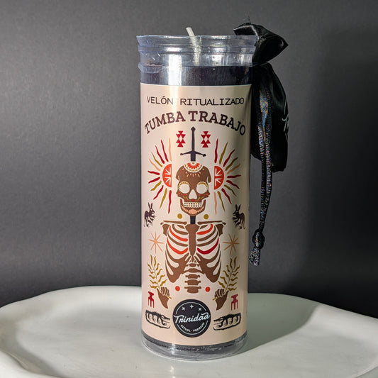 Trinidad Ritualkerze Tumba Trabajo Tomb Work Skelett Fluchbrecher Magie Spanien Temple of Desire