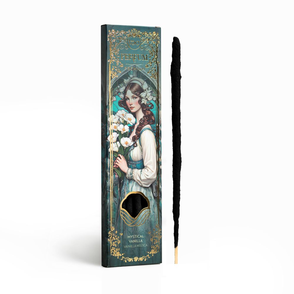 Verpackung der Sagrada Madre Tao Perfum Räucherstäbchen "Mystical Vanilla" (Mystische Vanille)