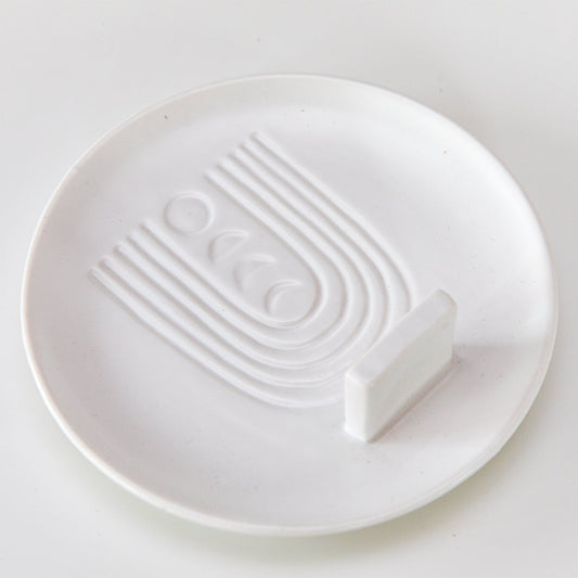 Weiße Räucherschale aus Keramik mit 13 cm Durchmesser