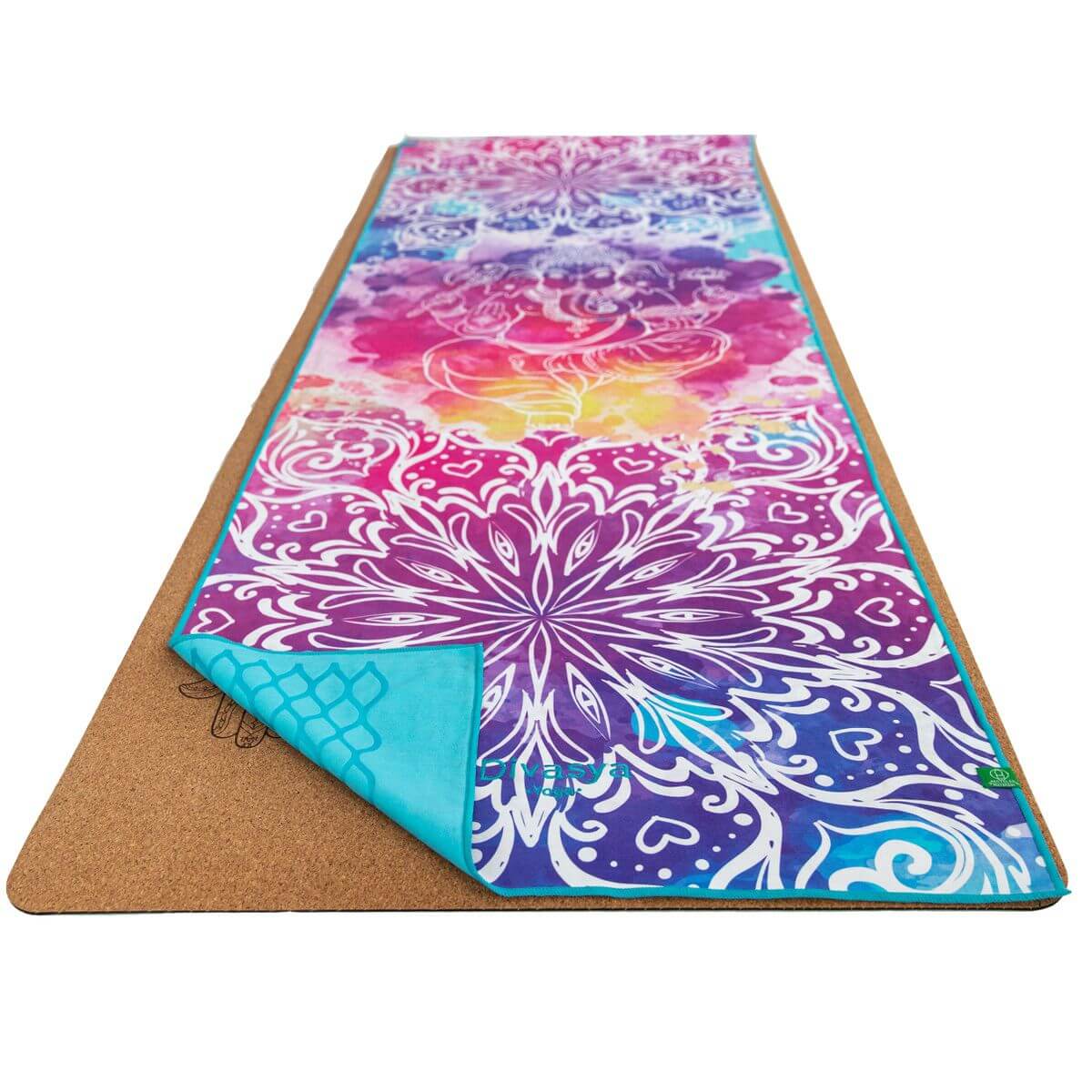 Yoga Handtuch rutschfest | Mikrofaser-Auflage mit Silikon-Waben & Gesichtstuch
